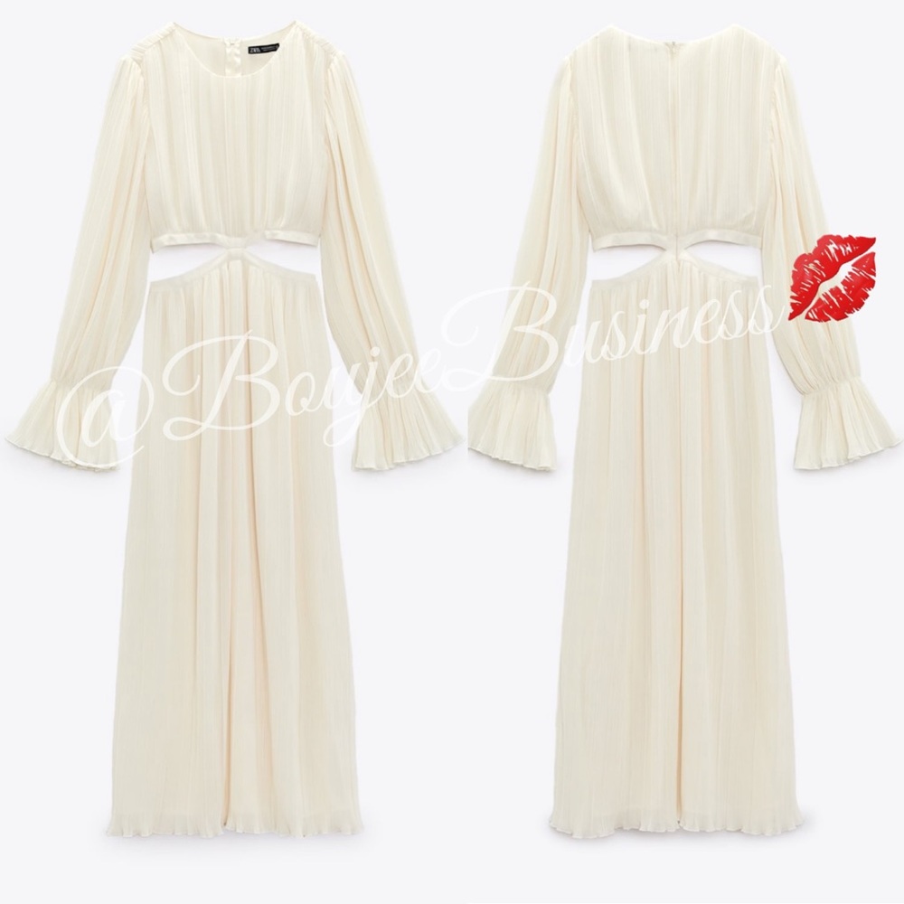 ZARA Cut Out Pleated Dress BNWT - Picture 13 of 13